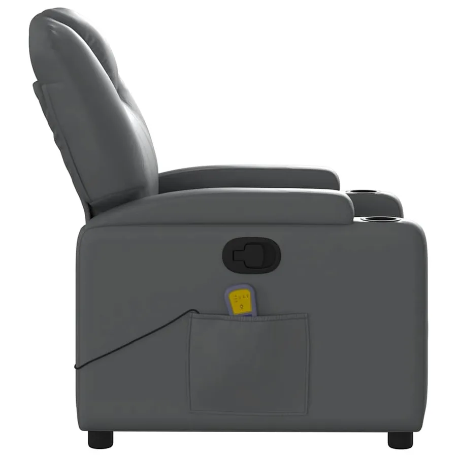 Fauteuil de massage inclinable Gris Similicuir - 6