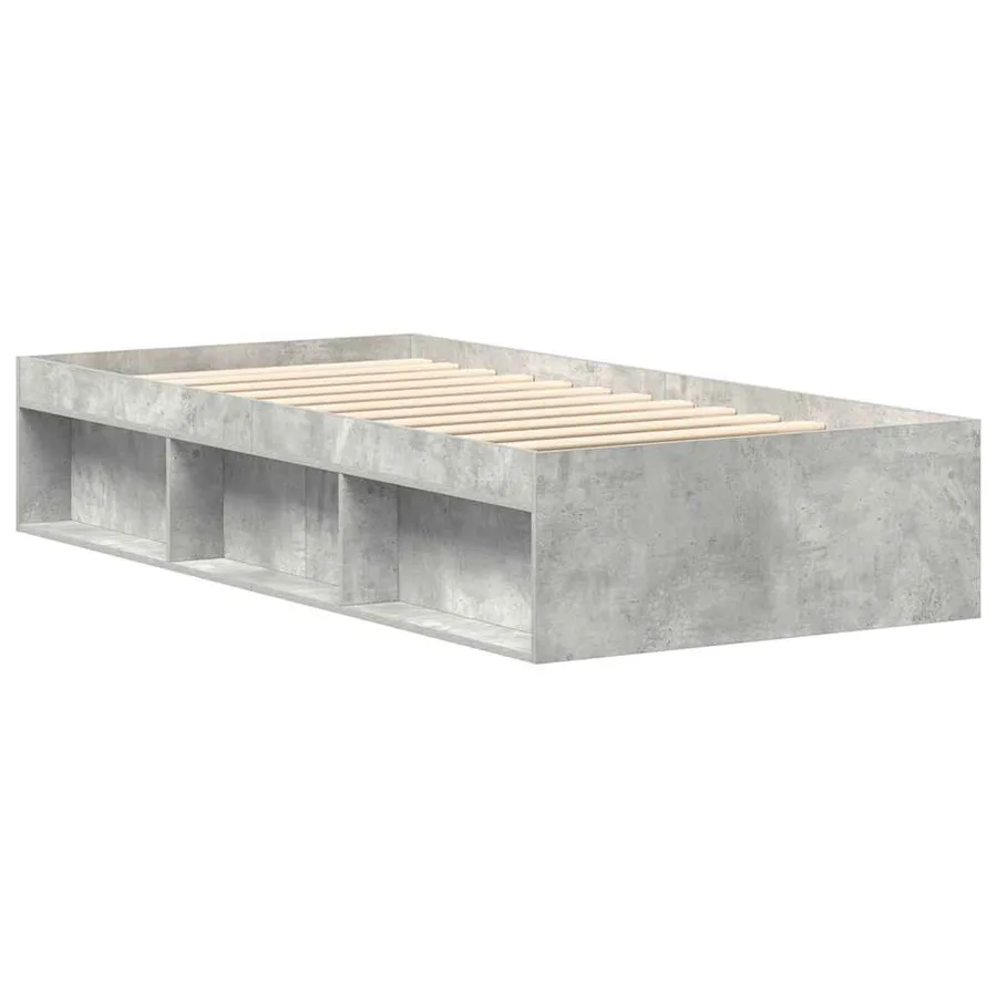 Cadre de lit sans matelas gris béton 100x200 cm - 7