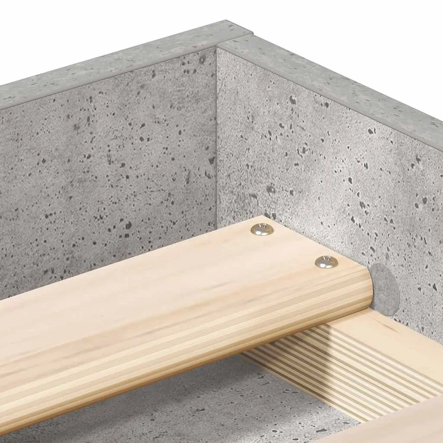 Cadre de lit sans matelas gris béton 100x200 cm - 8