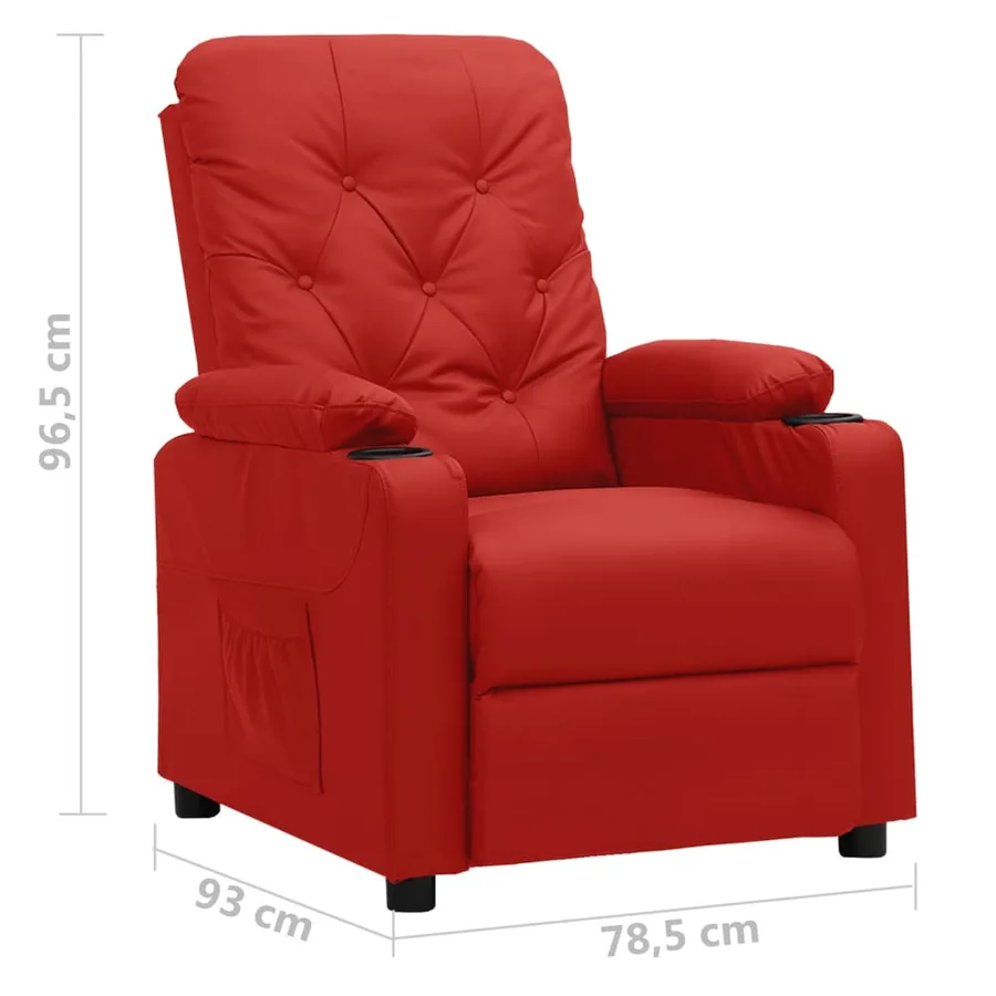 Fauteuil inclinable Rouge bordeaux Similicuir - 8