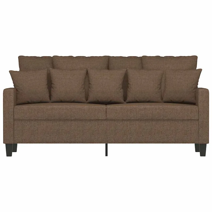 Canapé à 2 places Marron 140 cm Tissu - 4