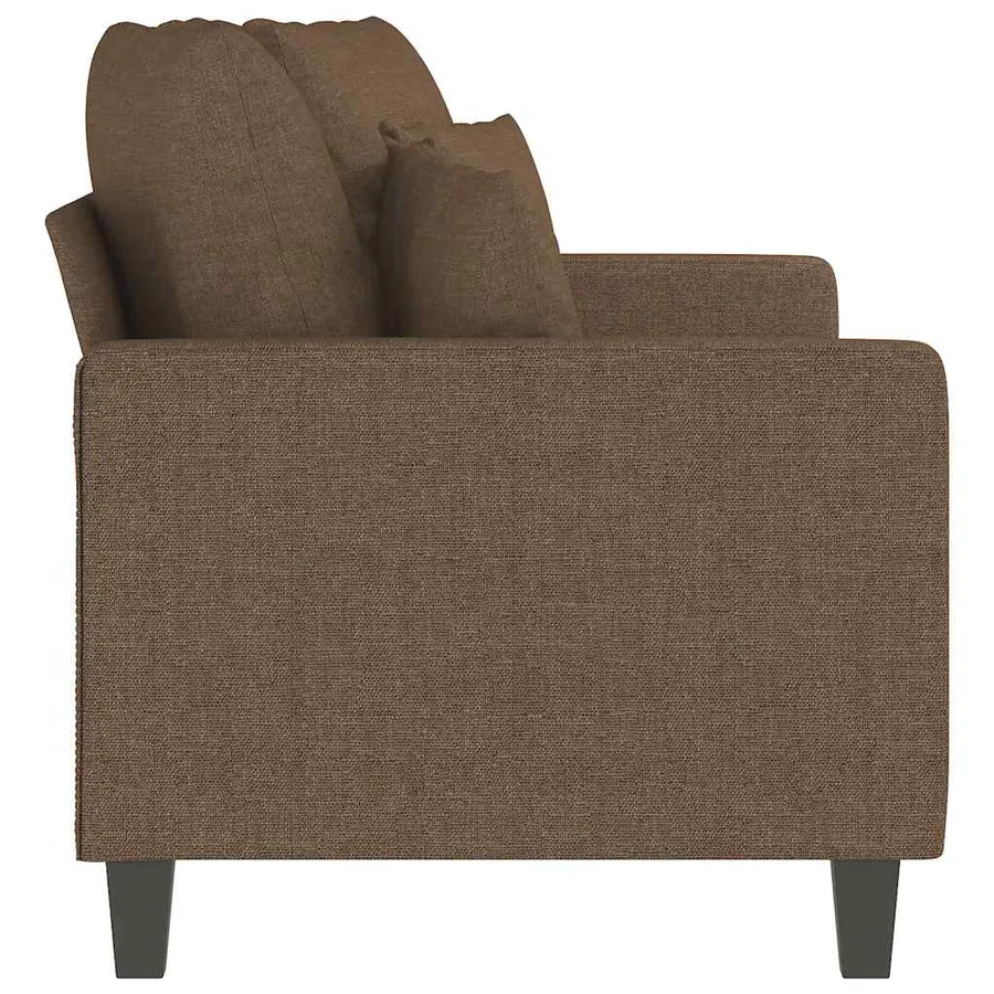 Canapé à 2 places Marron 140 cm Tissu - 5