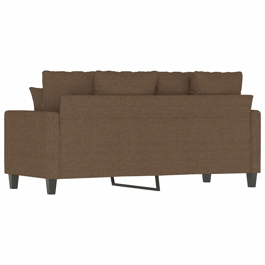 Canapé à 2 places Marron 140 cm Tissu - 6