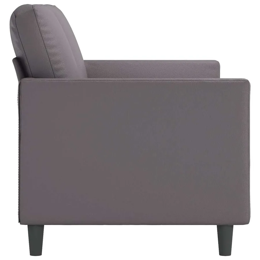 Canapé à 2 places Gris 140 cm Similicuir - 5