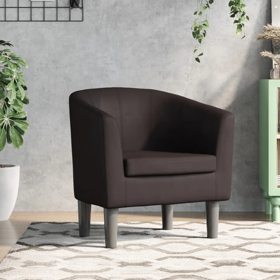Fauteuil marron similicuir