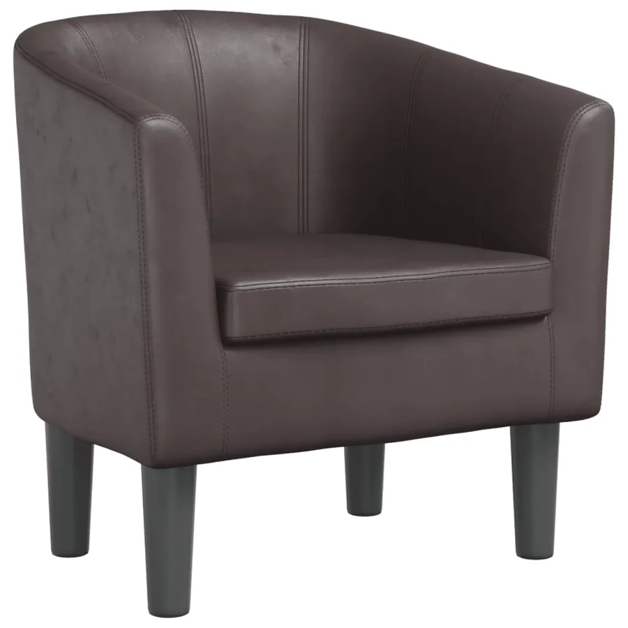 Fauteuil marron similicuir - 2