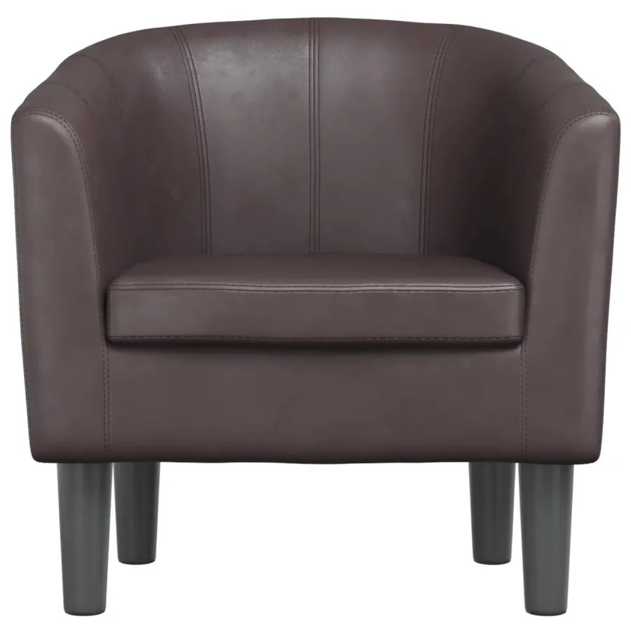 Fauteuil marron similicuir - 3