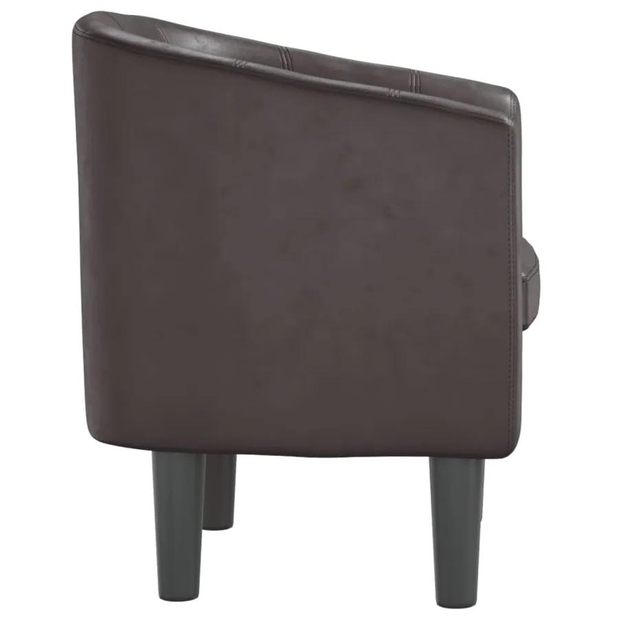 Fauteuil marron similicuir - 4