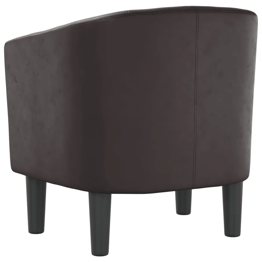 Fauteuil marron similicuir - 5