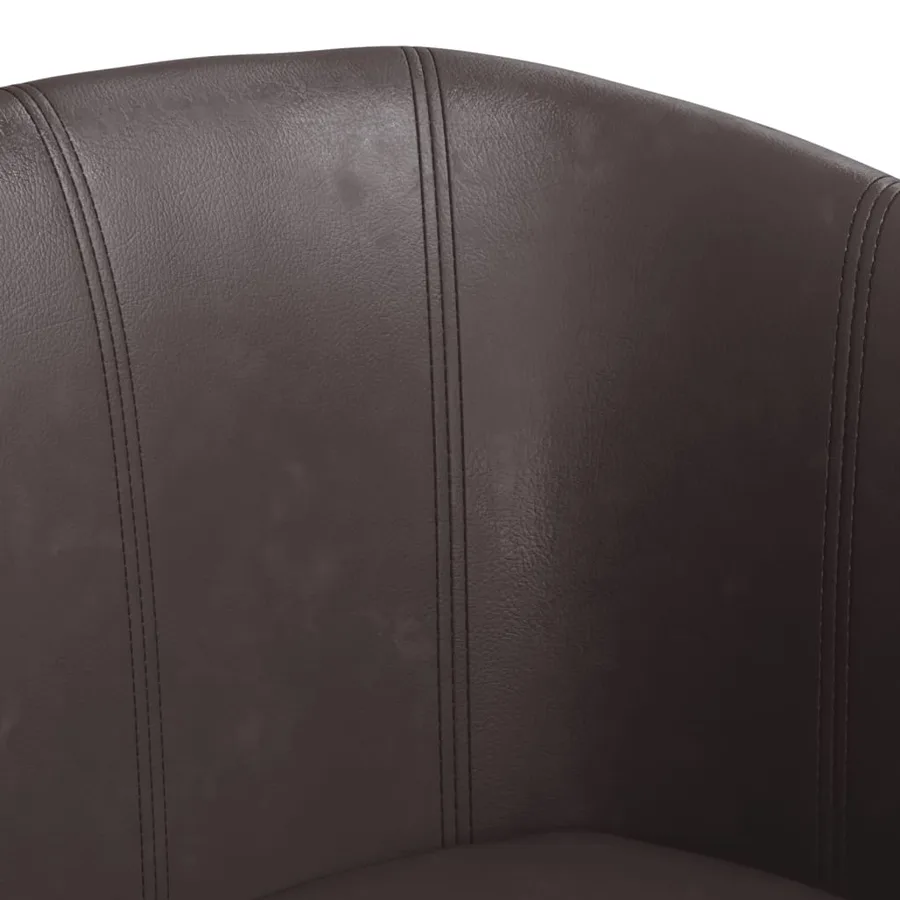 Fauteuil marron similicuir - 6