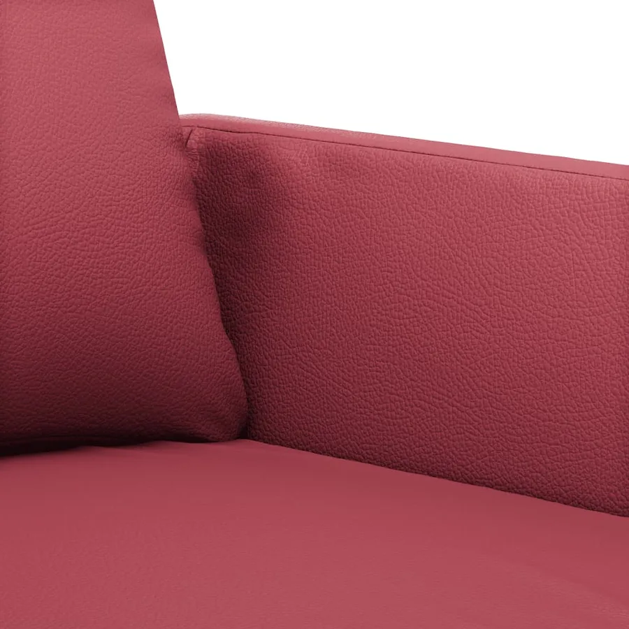 Ensemble de canapés 3 pcs et coussins Rouge bordeaux Similicuir - 6