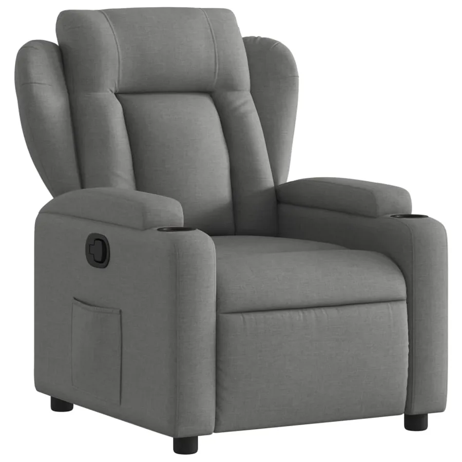Fauteuil inclinable en tissu gris foncé - 2