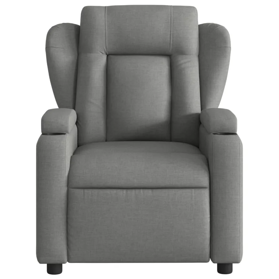Fauteuil inclinable en tissu gris foncé - 6