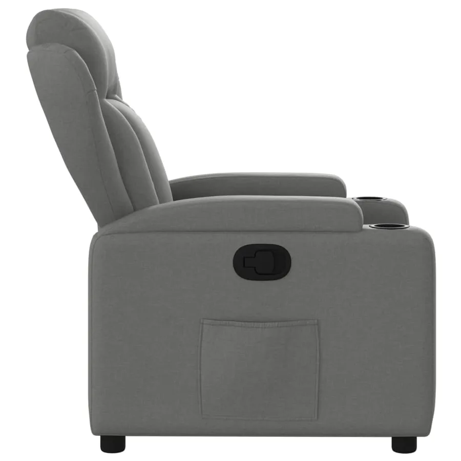 Fauteuil inclinable en tissu gris foncé - 7