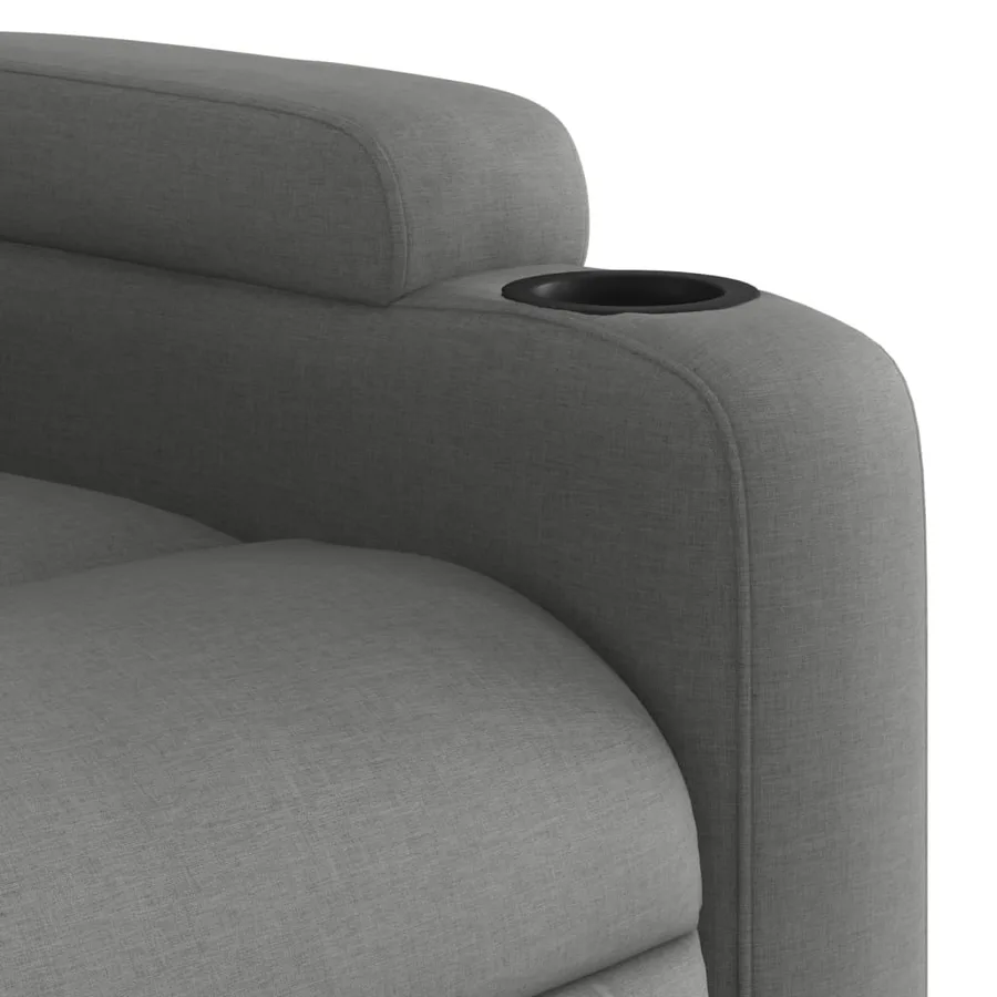 Fauteuil inclinable en tissu gris foncé - 8