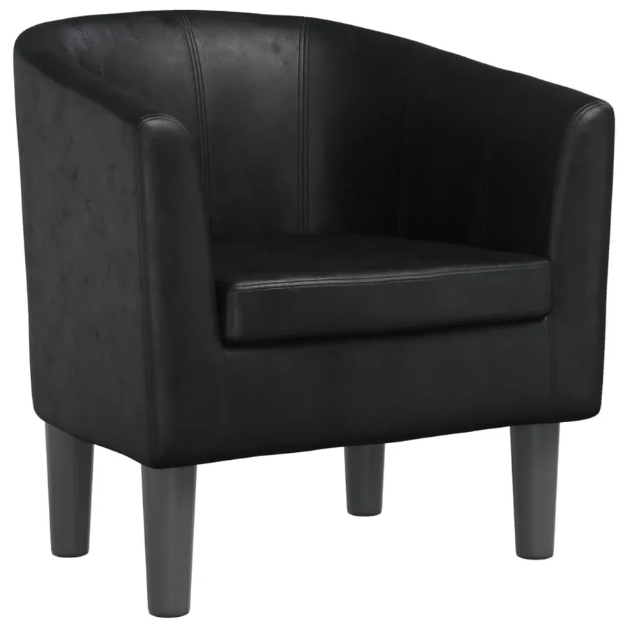 Fauteuil noir similicuir - 2