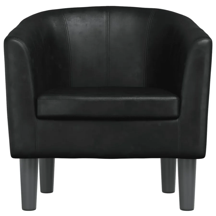 Fauteuil noir similicuir - 3