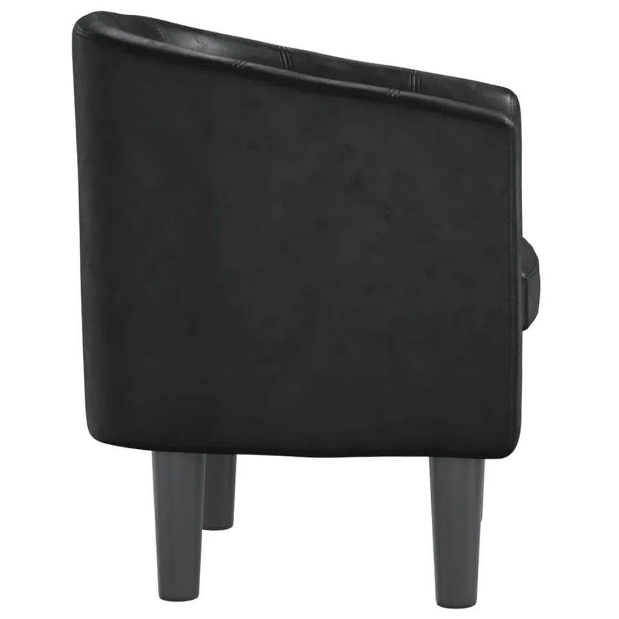 Fauteuil noir similicuir - 4