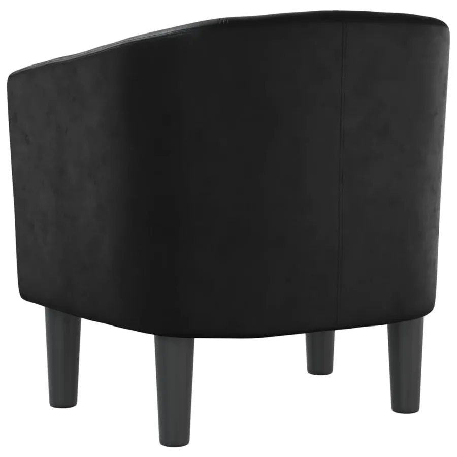 Fauteuil noir similicuir - 5