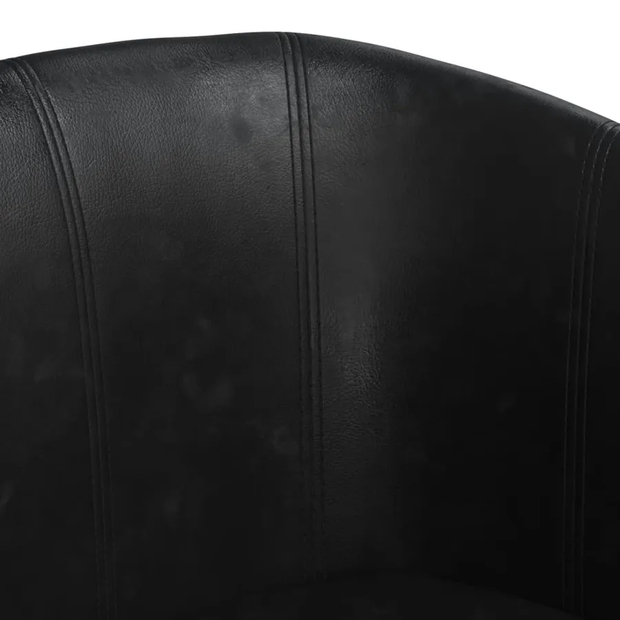 Fauteuil noir similicuir - 6
