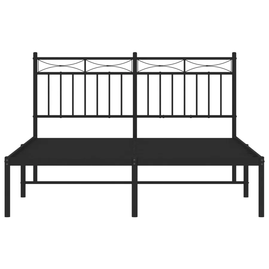 Cadre de lit métal sans matelas avec tête de lit noir 140x190cm - 5
