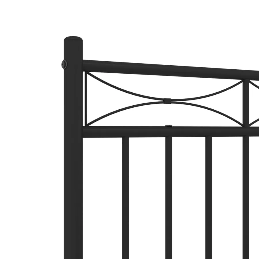 Cadre de lit métal sans matelas avec tête de lit noir 140x190cm - 8