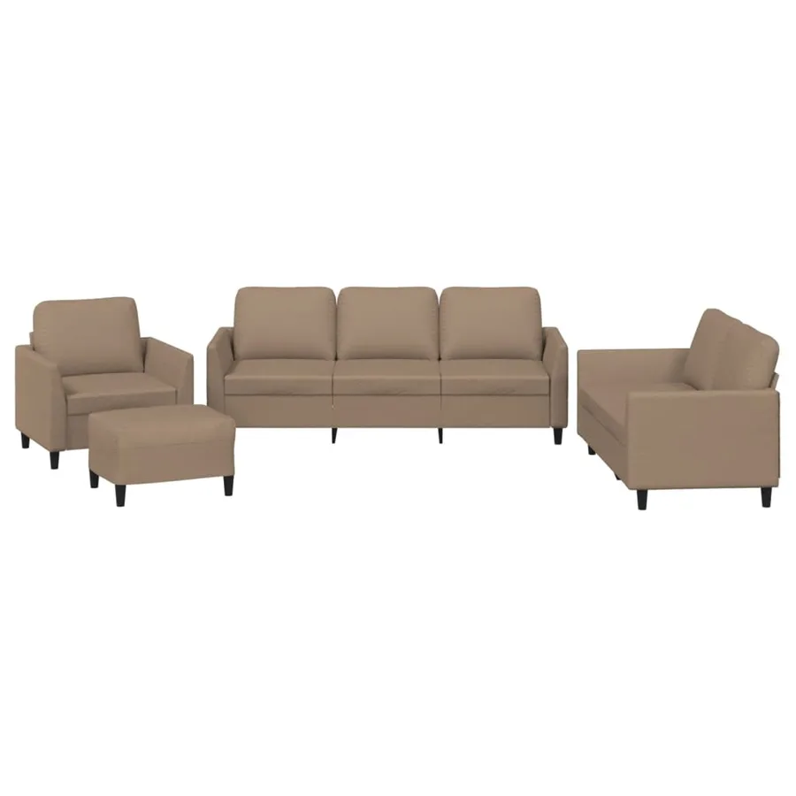 Ensemble de canapés 4 pcs avec coussins Cappuccino Similicuir - 2