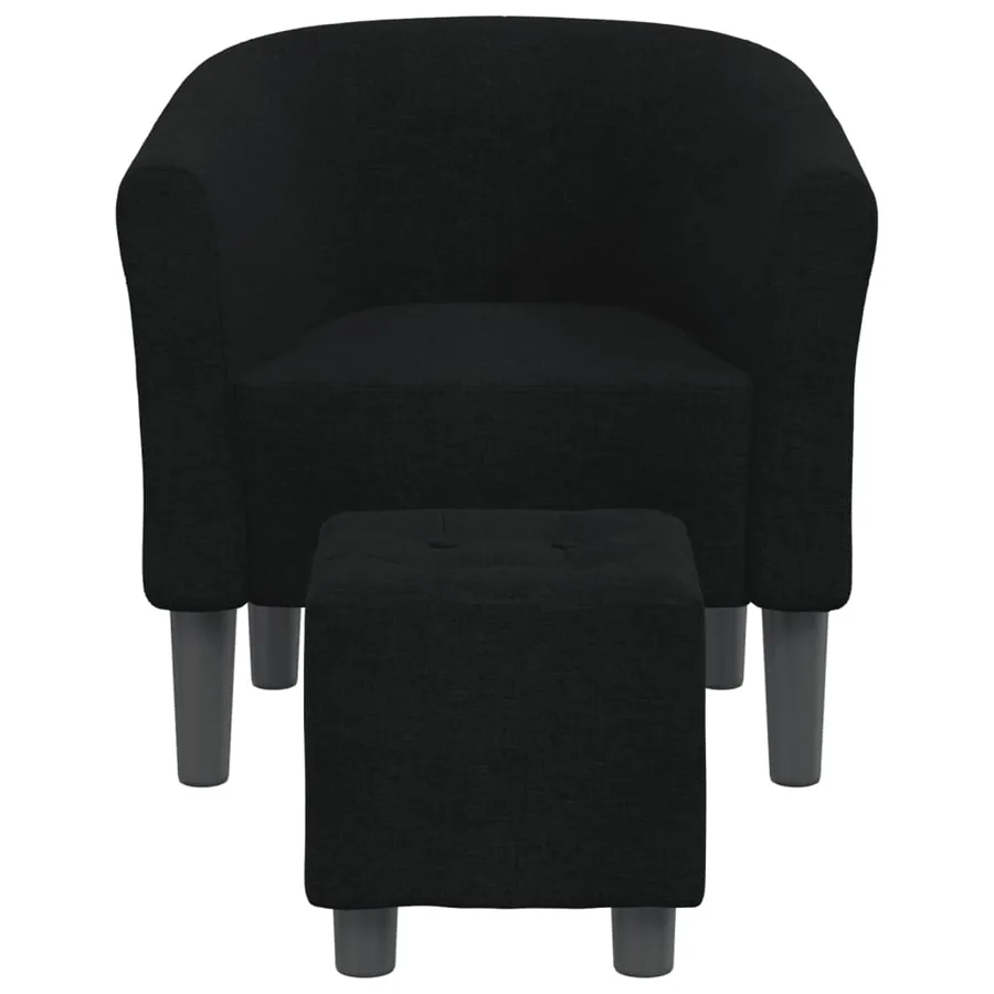 Chaise cabriolet avec repose-pied noir tissu - 3