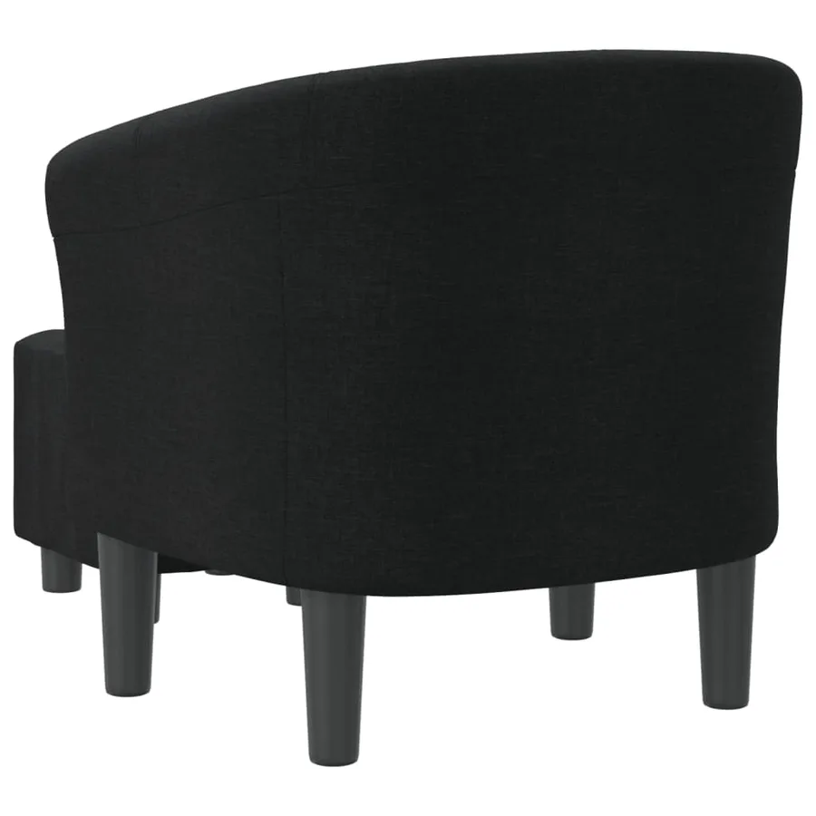 Chaise cabriolet avec repose-pied noir tissu - 5