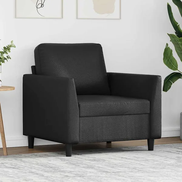 Fauteuil Noir 60 cm Similicuir