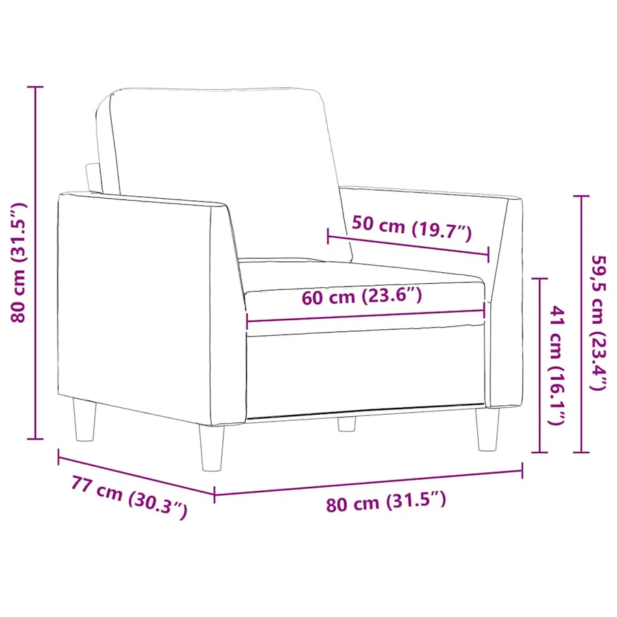 Fauteuil Noir 60 cm Similicuir - 9