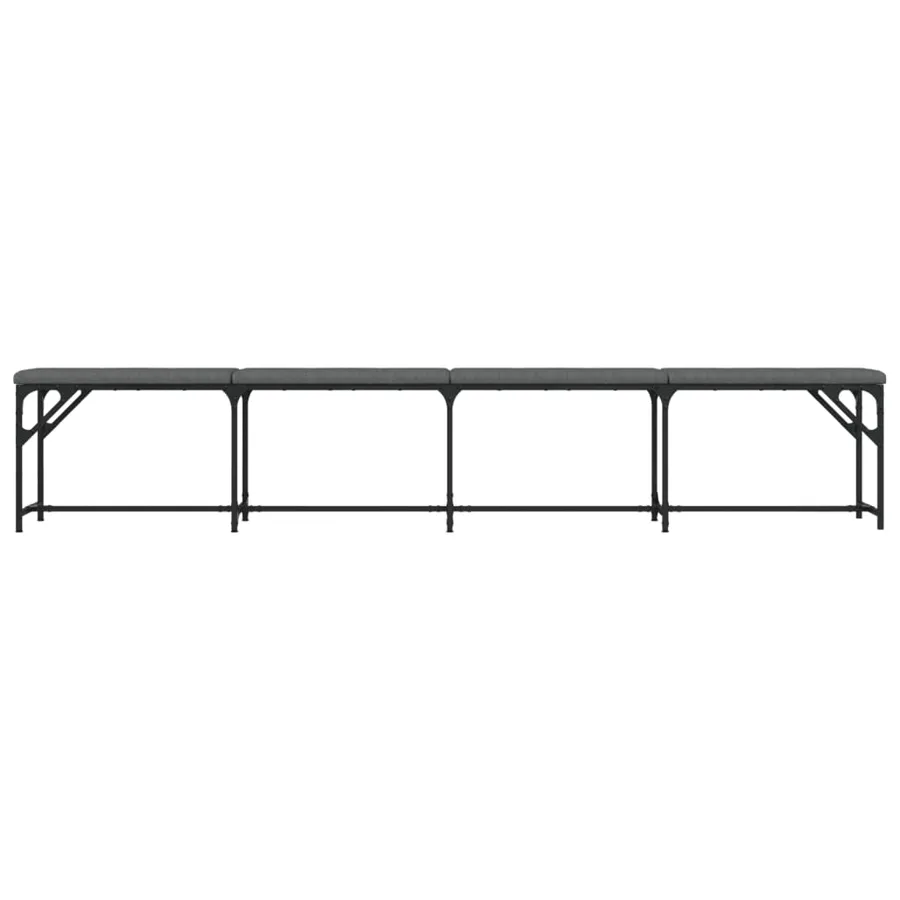 Banc à manger gris foncé 248x32x45 cm acier et tissu - 4