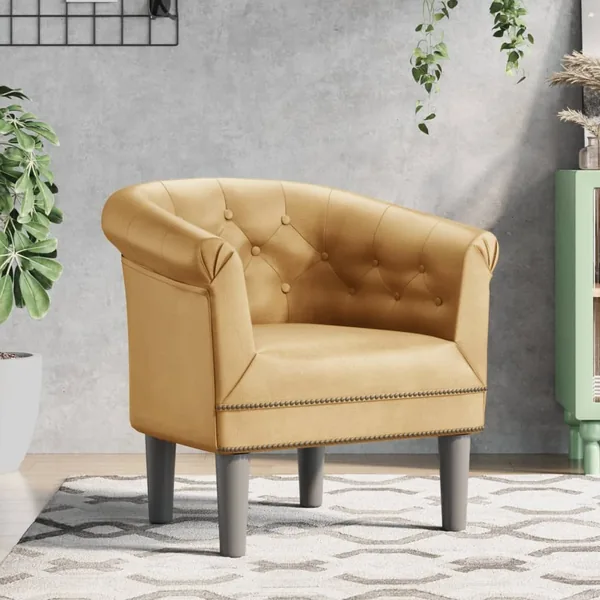 Fauteuil doré similicuir