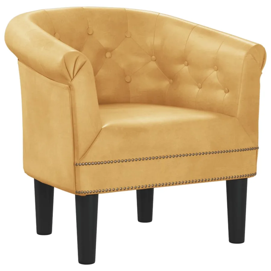 Fauteuil doré similicuir - 2
