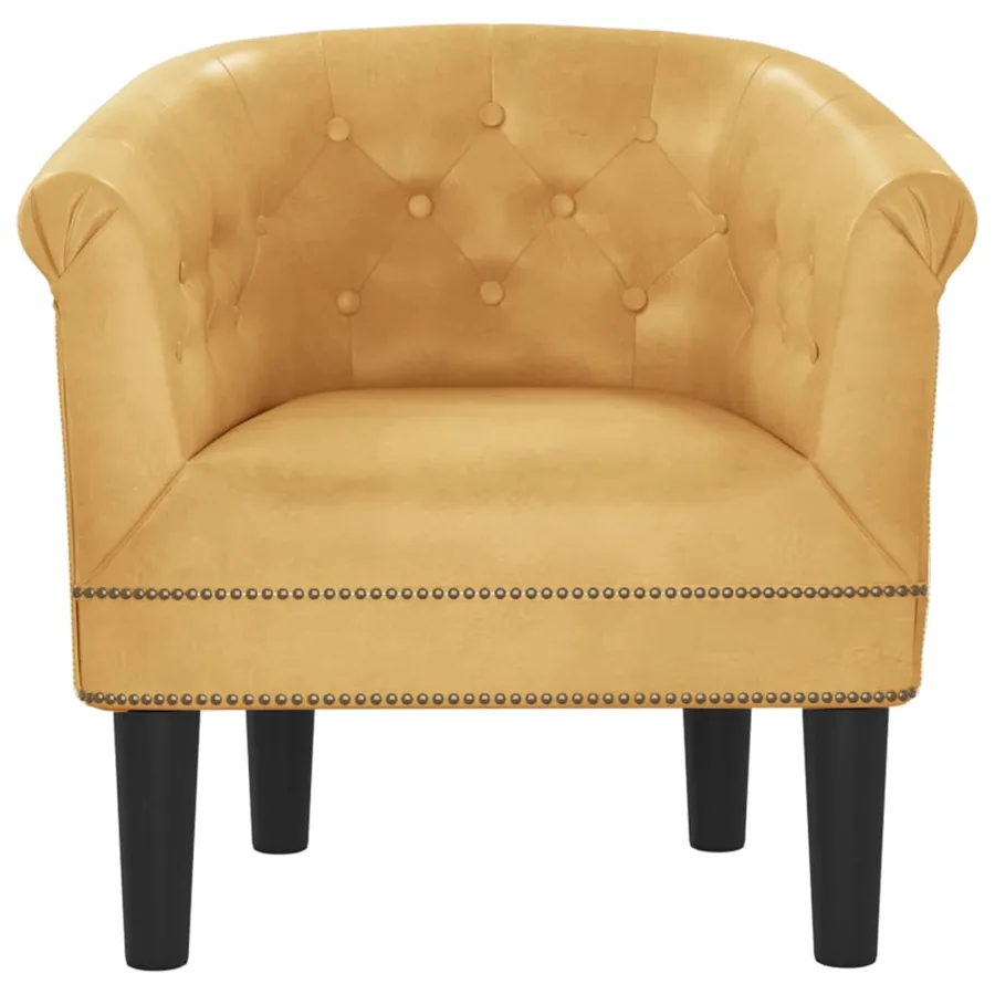 Fauteuil doré similicuir - 3