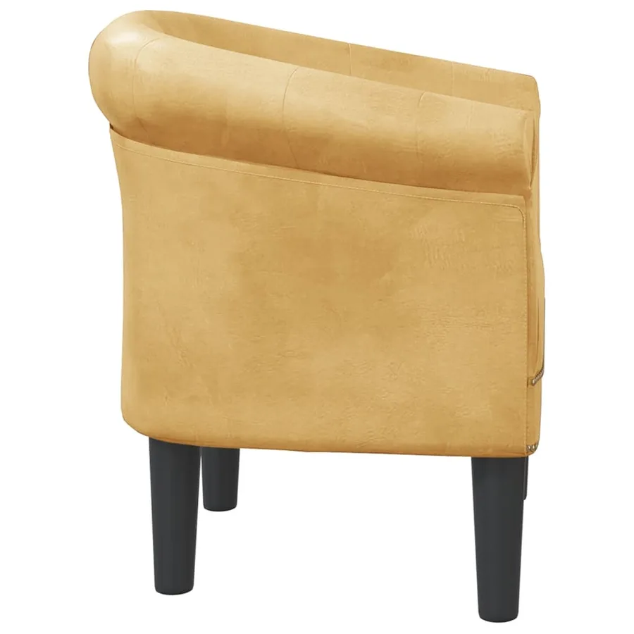 Fauteuil doré similicuir - 4