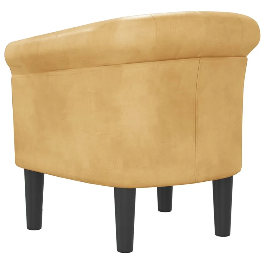 Fauteuil doré similicuir - 5