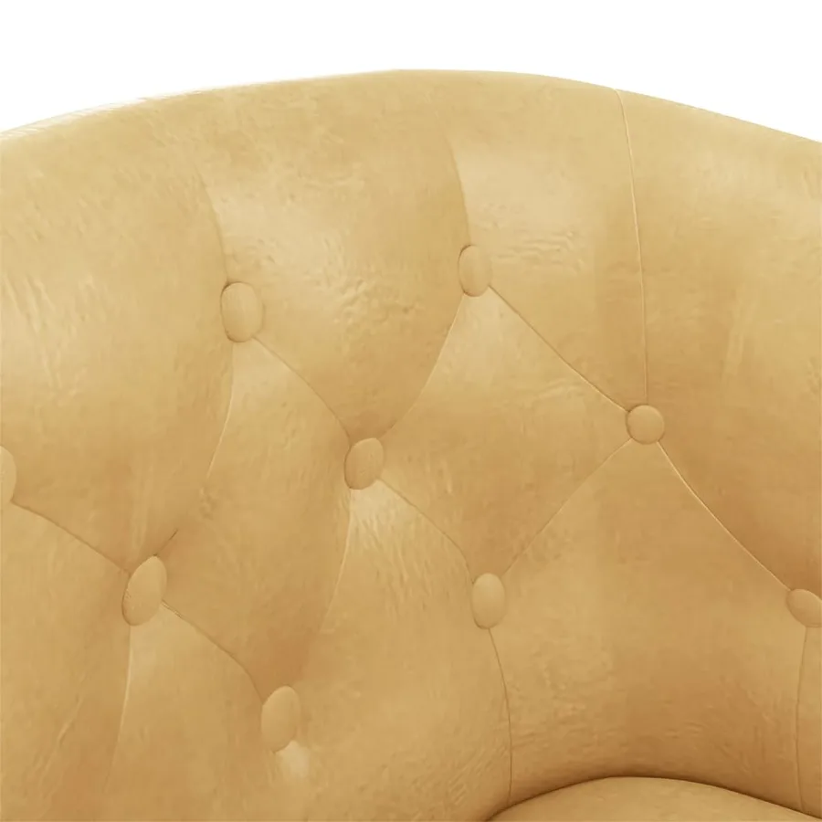 Fauteuil doré similicuir - 6
