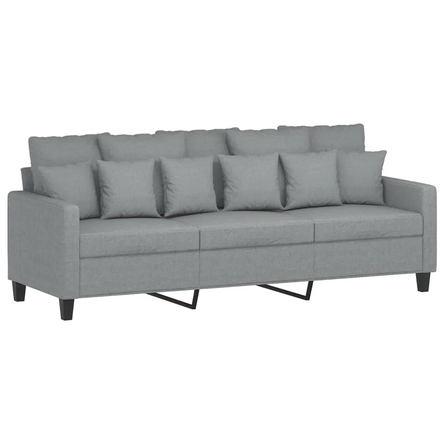 Ensemble de canapés 2 pcs avec coussins Gris clair Tissu - 4