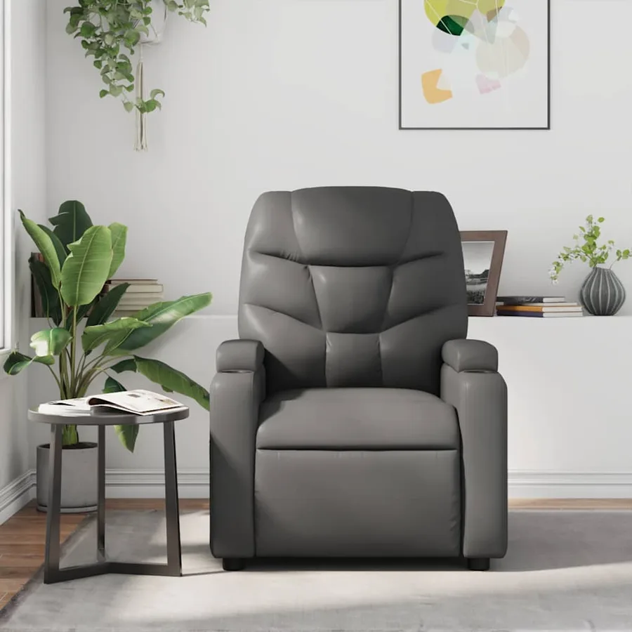 Fauteuil de massage inclinable Gris Similicuir - 3