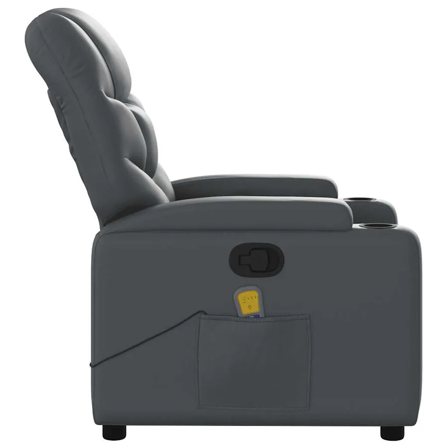 Fauteuil de massage inclinable Gris Similicuir - 6