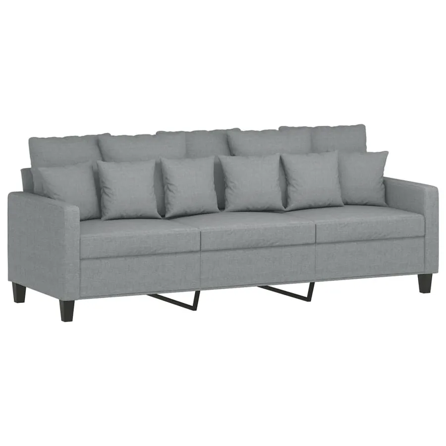 Ensemble de canapés 3 pcs avec coussins Gris clair Tissu - 4