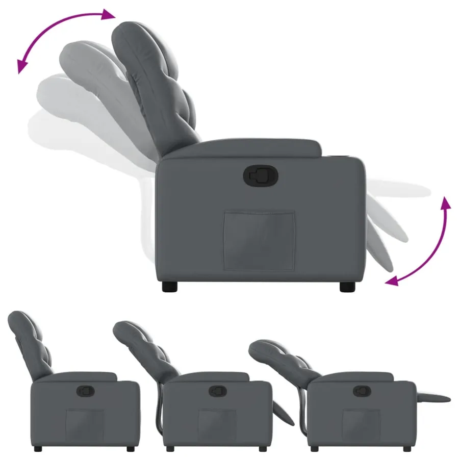 Fauteuil inclinable Gris Similicuir - 6