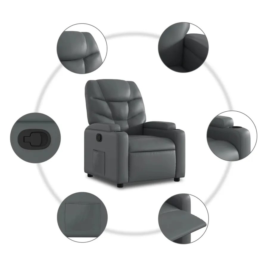 Fauteuil inclinable Gris Similicuir - 7