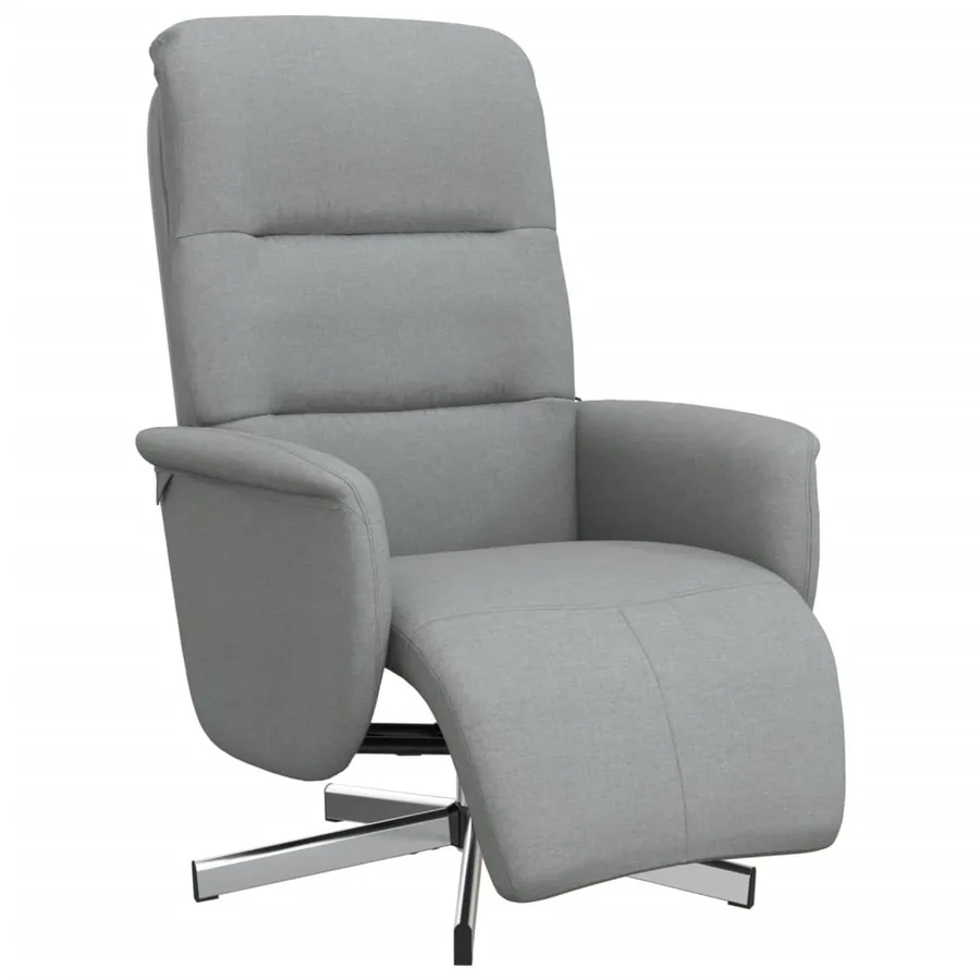 Fauteuil inclinable avec repose-pieds gris clair tissu - 2