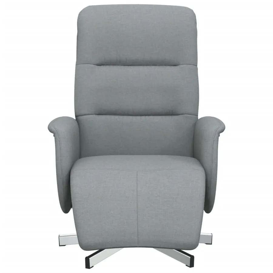 Fauteuil inclinable avec repose-pieds gris clair tissu - 3