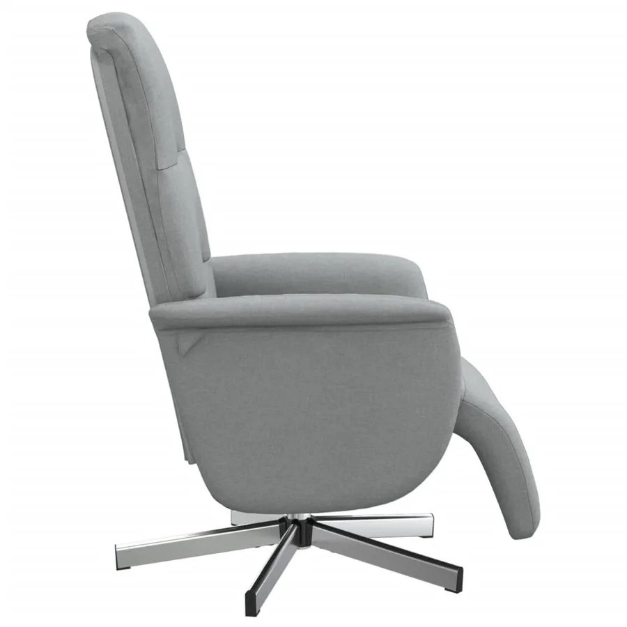 Fauteuil inclinable avec repose-pieds gris clair tissu - 4