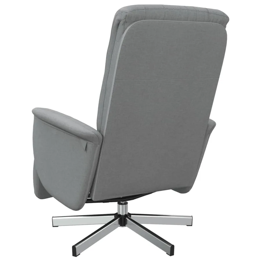Fauteuil inclinable avec repose-pieds gris clair tissu - 5