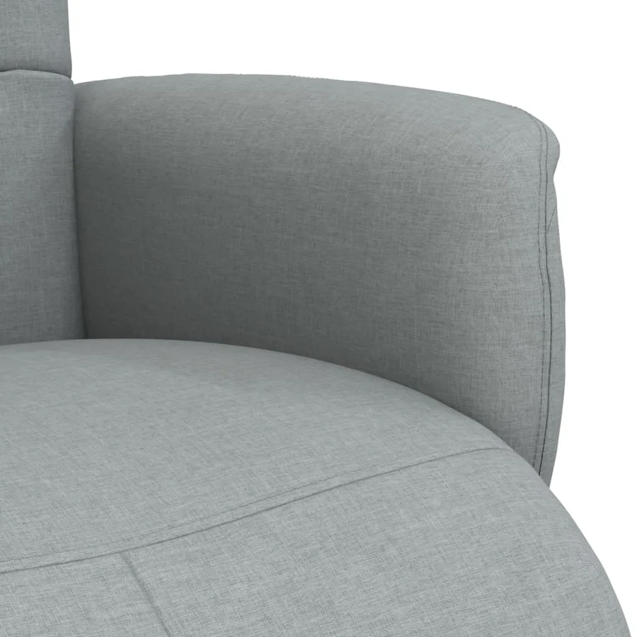 Fauteuil inclinable avec repose-pieds gris clair tissu - 7