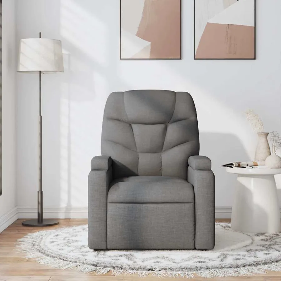 Fauteuil de massage inclinable Gris foncé Tissu - 3